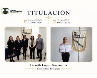 Lizzeth Lopez Guarneros celebrando la entrega de su título de Pedagogía en CUOH